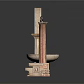 Ornate Architectural Scene Components Set with Arch Painting Column Pedestal and Bricks