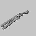 Rusty Double Barrel Shotgun With Metal Barrels Red Parts Wooden Stock And Worn Details