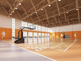 modern basketball court indoor basketball stadium 3d model