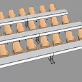 White Long Office Desks With Beige Chairs Neatly Arranged In Organized Layout