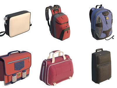 Backpack Luggage Satchel 3d model