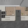 Elegant Modern Kitchen Wine Cabinet With Wooden Cabinets Lighting And Countertop