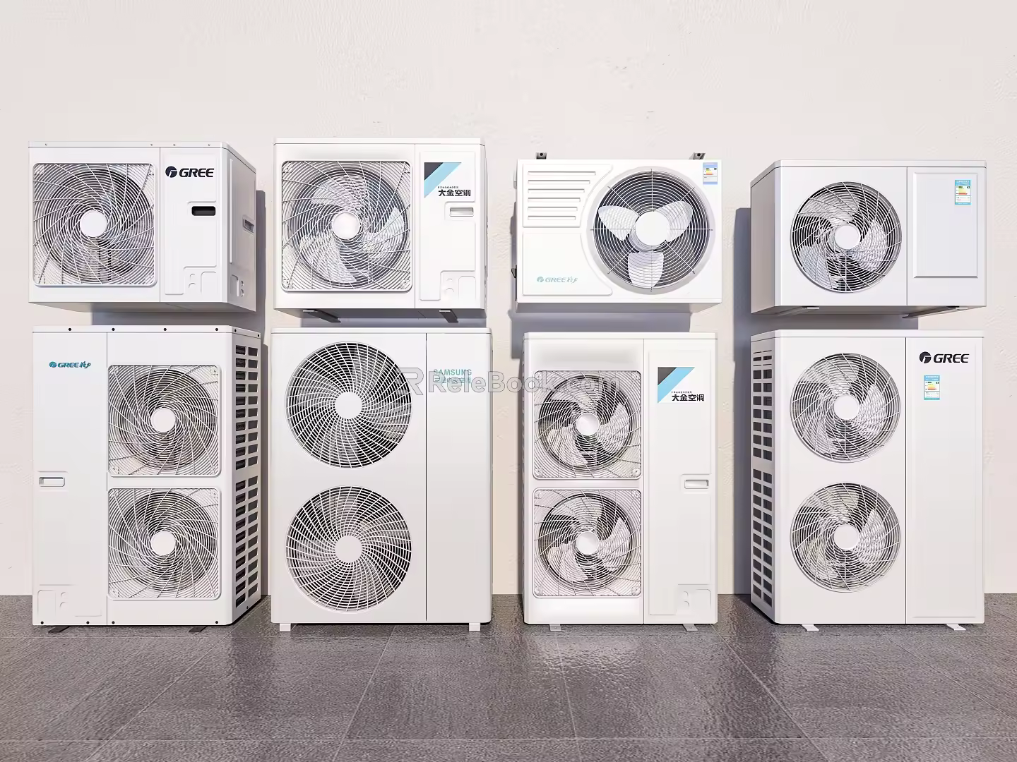 Air conditioning external unit Air conditioning external hood Central air conditioning Air conditioning guard rail 3d model