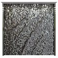 Modern Sofa Background Wall Decorated With Silver And Black Mosaic Tiles And Metal Frame