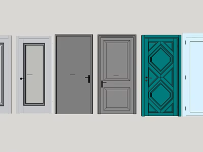 Hinged Doors With Various Designs And Color Options For Modern Homes 3d model