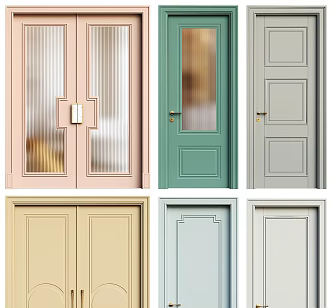 Jane European door double door single door 3d model
