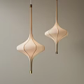 Sleek Diamond Shaped Modern Pendant Lights with Beige Fabric Shade and Gold Accents