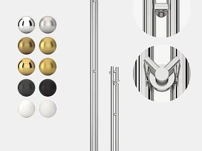 Bathroom Cabinet Rack with Metal Rods Multi-Colored Balls and Connection Details Gold Silver Black White 3d model