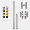 Bathroom Cabinet Rack with Metal Rods Multi-Colored Balls and Connection Details Gold Silver Black White