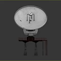 Large Parabolic Antenna Building With Red Circular Structure Stone Pillar Supports On Square Platform