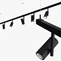 Modern Black Track Mounted Downlights and Spotlights with Sleek Design for Indoor Lighting