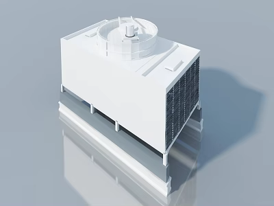 White Industrial Side Hung Door Equipment With Square Structure And Grille Design 3d model
