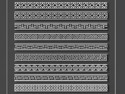Elegant Traditional Carved Decorative Patterns With Geometric Designs And Continuous Ornamental Motifs 3d model