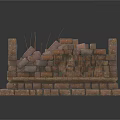 Modern Indoor Decorative Brick Structure With Stacked Layers And Top Stones