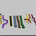 Fun Colorful Indoor Playground Slides With Curved Straight And Striped Designs