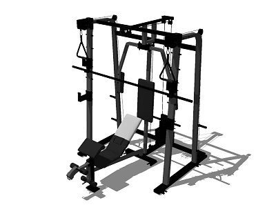 Professional Multi functional Fitness Equipment With Training Rack Adjustable Seat And Weight Holders 3d model