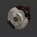 High Performance Car Brake System With Disc Rotor And Pads 3d model