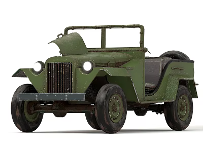 Retro Military Vehicle Military Jeep Field Jeep Military Vehicle Military Vehicle Army Combat Vehicle Military Transport Vehicle 3d model