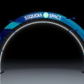 Sequoia Space Blue Illuminated Archway With Modern Design And Light Stripes