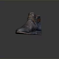 Fashionable Purple Suede Ankle Boots With Leather Straps And Red Lining