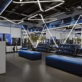 Fitness Equipment Area With Various Workout Machines Modern Lighting And Exercise Gear