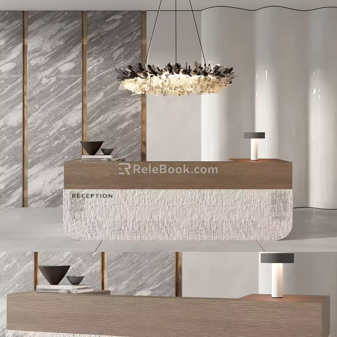 Modern Reception Desk Front Desk 3d model