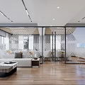 Bright Modern Public Office Space With Glass Partitions Desks Ergonomic Chairs And Wooden Flooring