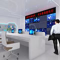 Modern Security Monitoring Room With Multiple Screens Computers And Staff Monitoring Real Time Surveillance