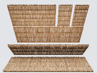 Wooden Slat Ceiling Design With Different Patterns And Natural Material 3d model