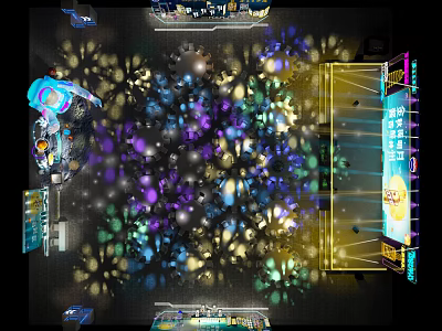 Dynamic Stage Light Show With Colorful Beams And Modern Tech Elements 3d model