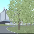 Industrial Factory Building With Cooling Towers Chimneys Electrical Equipment And Green Surroundings