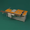 Professional Hardware Tools Workbench With Orange Worktop Sliding Table And Drawer Storage 3d model