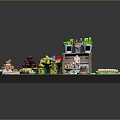 Colorful Food Display With Fresh Fruits Vegetables Bread And Nuts On Stand