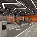 Net red wind Hermes orange gym machinery 3d model