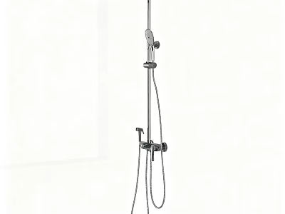 Modern Chrome Shower System With Handheld And Fixed Heads For Bathroom 3d model