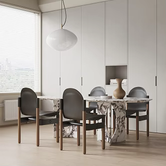 Modern Dining Table and Chair Combination Dining Table and Chair 3d model