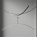 Modern Hanging Curved Metal Chandelier With Arched Lines And Minimalist Design