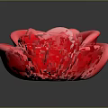 Vibrant 3D Red Rose with Detailed Layered Petals on Dark Background