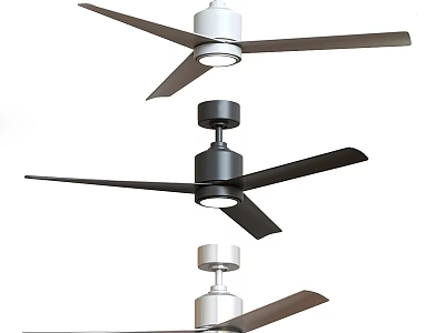 Modern Ceiling Air Conditioning Fans In Black White And Silver Colors 3d model