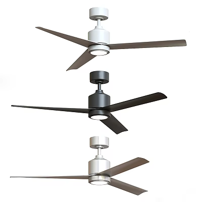 Modern Ceiling Air Conditioning Fans In Black White And Silver Colors 3d model