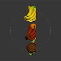 Assorted Fresh Fruits Like Apples Bananas Strawberries Grapes And Coconut Floating In Air