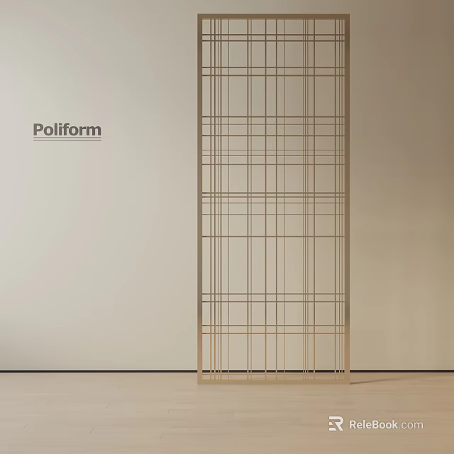 Modern Poliform Golden Grid Room Divider For Contemporary Interior Space 3d model