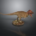 Detailed Tyrannosaurus Rex Dinosaur Model Standing With Open Mouth On Base