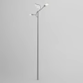 Modern Outdoor Street Light Featuring Two Lamp Heads On Metal Pole Design