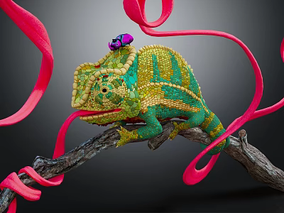 Modern Lizard Anime Lizard Chameleon Cartoon Lizard 3d model Modern Lizard Anime Lizard Chameleon Cartoon Lizard 3d model