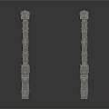 Ancient Solid Stone Architectural Structure With Detailed Archways And Gray Material