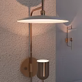 Modern Brass Wall Sconce With White Shade And Elegant Lighting Design 3d model