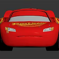Red Race Car With Rust-eze Logo Number 95 And Flame Design 3d model