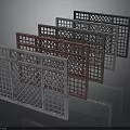 Colorful Decorative Grille Panels For Interior Architectural Decoration With Gray Red Finishes