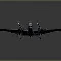 Military Aircraft Model With Twin Engines Camouflage Paint And Wing Markings